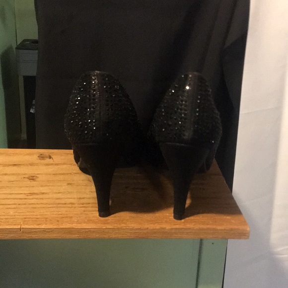 Black rhinestone low heel pumps - Picture 6 of 6
